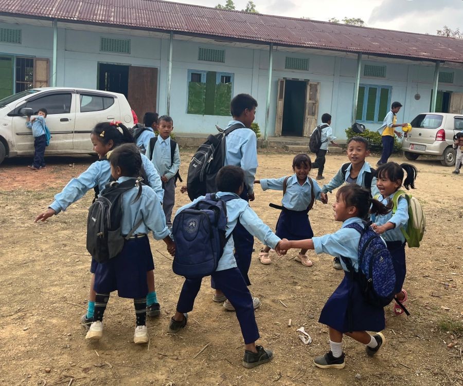 Students enjoying play time after classes at GMS Tsosinyu in Tseminyu district. (Photo Courtesy: Nagaland Education Project-The Lighthouse NECTAR)